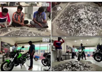 வெறும் ஒரு ரூபாய் நாணயங்களை வைத்தே 2.6 லட்சத்தில் பைக் வாங்கிய நபர்