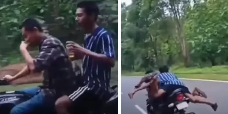 குடிச்சிக்கிட்டே வண்டி ஒட்டினா இப்படிதான்