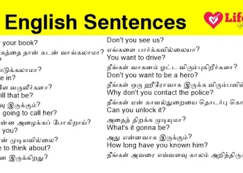 250 English sentences with Tamil