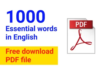 1000 Essential words in English - Free download PDF file